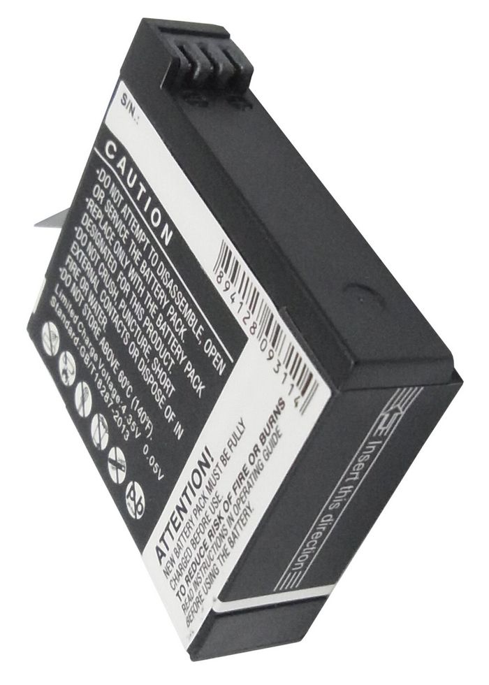 CoreParts Camera Battery for GoPro 4.4Wh Li-ion 3.8V 1160mAh Black, Hero 4, Hero 4 Black, Hero 4 Silver, Hero 4+ - W124762833