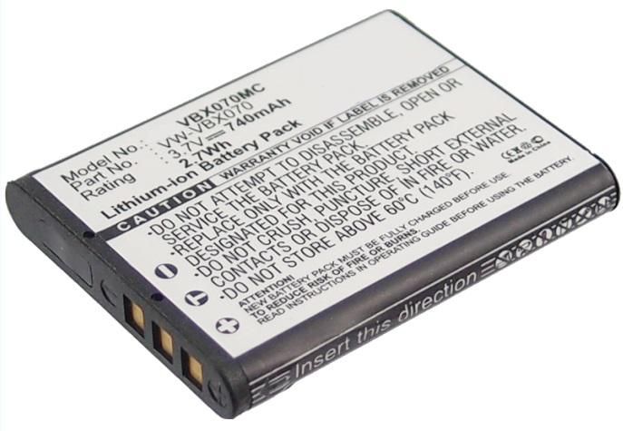 CoreParts Camera Battery for Panasonic, 740 mAh, 2.7 Wh, 3.7 V, Li-ion - W124962955