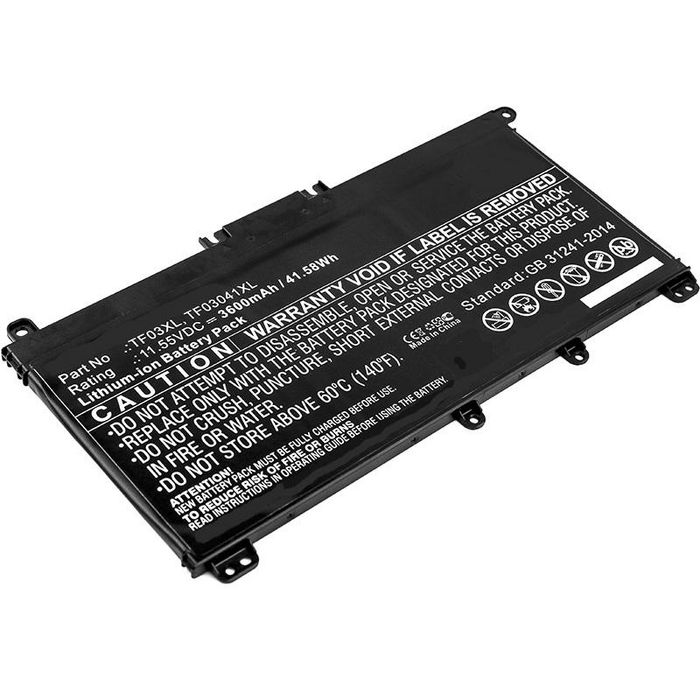 CoreParts Laptop Battery for HP, 41.58Wh, Li-ion, 11.55V, 3600mAh, Black - W124862567