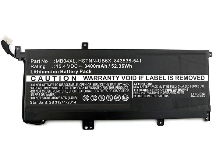 CoreParts Laptop Battery for HP 52Wh Li-ion 15.4V 3400mAh Black, Envy X360 M6, M6-AQ003DX, M6-AQ005DX, M6-AQ105DX, M6-AR004DX, M6-W102DX, - W124963011