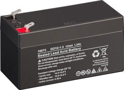 CoreParts Lead Acid Battery 15.6Wh 12V 1.3Ah GO12-1.3 Connection, type Faston (4.8mm) - W124463144