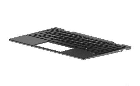 HP Keyboard/top cover with backlight in nightfall black finish (includes backlight cable and keyboard cable), For use only on computer models equipped with a display assembly with privacy filter - W125893903