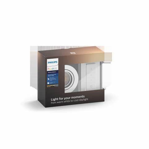 Philips by Signify Hue White Ambiance Milliskin recessed spotlight Dimmer switch included GU10 White Smart control with Hue Bridge* - W124738927
