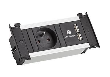 Bachmann 2m cable with ferrules and mounting plug, 1x UTE socket, Socket orientation 90°, USB Charger, 151 mm - W125899477