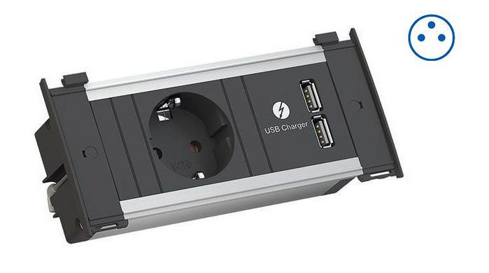 Bachmann 0.2 m cable with GST18i3, 1x UTE socket, Socket orientation 90°, USB Charger, 151 mm - W125899483