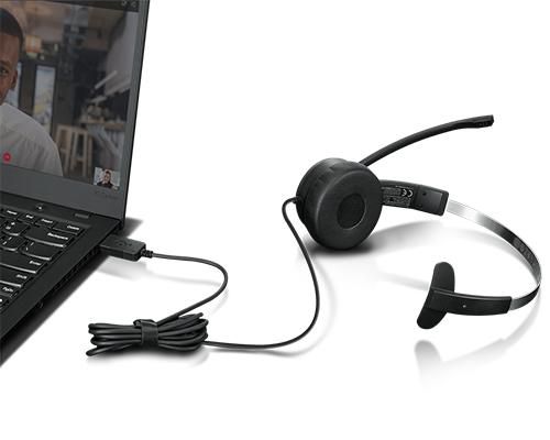 Lenovo Mono USB Headset, 1.8 m, 20 - 20000 Hz, 32 Ohms, 20 mW, 116 dB, 84.5 g - W125897116