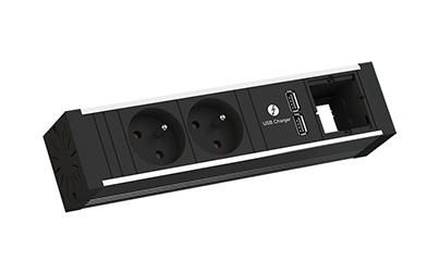 Bachmann 2x UTE socket, Socket orientation 35°, USB Charger, Custom Module, 229 mm - W125899623