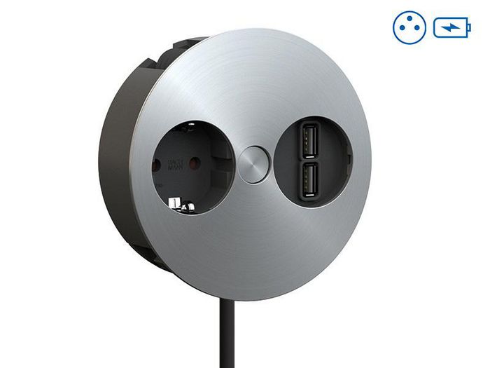 Bachmann 1x UTE socket, USB Charger, 2m - W125899598