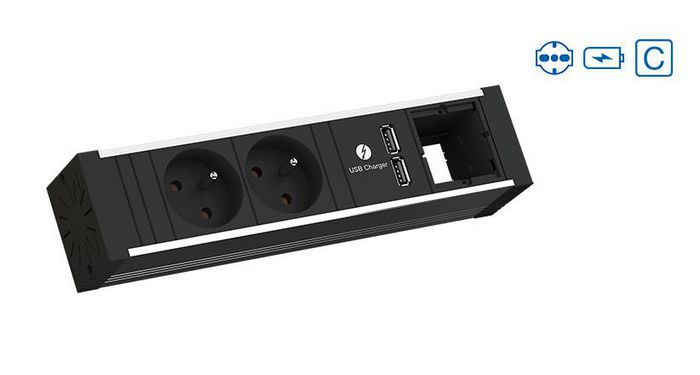 Bachmann 1x Italy / socket, Socket orientation 35°, USB Charger, Custom Module, 229 mm - W125899627