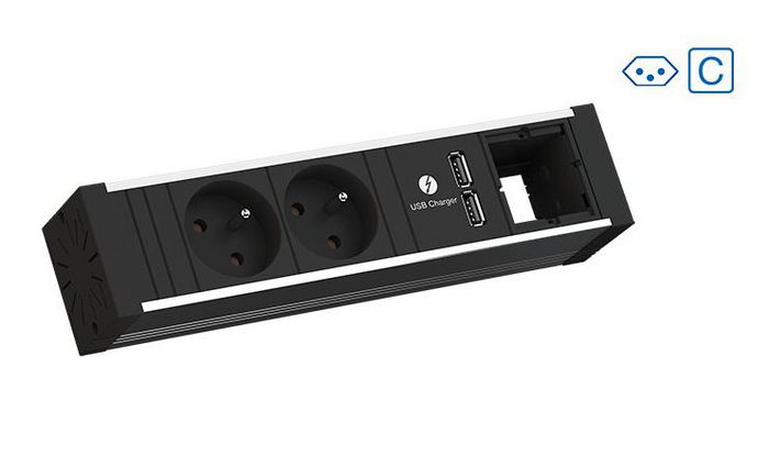 Bachmann 3x Swiss socket (10A), Socket orientation 0°, Custom Module, 229 mm - W125899636