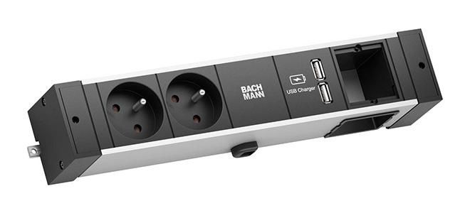 Bachmann 2x UTE socket, Socket orientation 35°, USB Charger, Custom Module, 270mm - W125899671