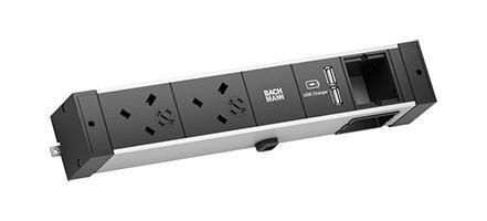 Bachmann 2x UK socket (3.15A), Socket orientation 45°, USB Charger, Custom Module, 295mm - W125899672