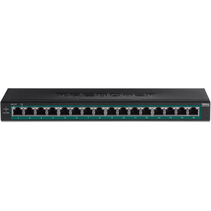 TRENDnet 32 Gbit/s, 16xRJ-45, 8K MAC, 100-240V, 50/60Hz, 286x102x27mm, 900g - W125915282