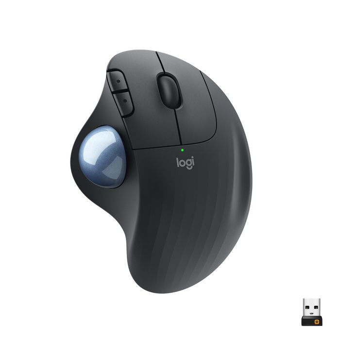 910-005872, Logitech ERGO M575 Wireless Trackball Mouse , RF Wireless +  Bluetooth, Alkaline, Graphite | EET