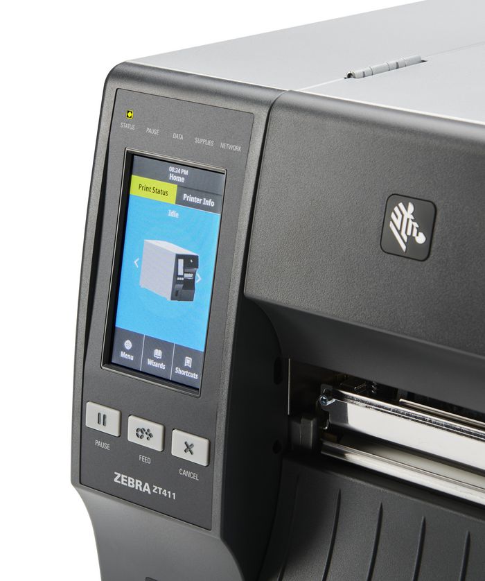Zebra TT Printer; 4",300dpi,Euro/UK cord,Serial,USB,Ethernet,BT 4.1/MFi,USB Host,Peel w/ Full Rewind, EZPL - W124780725