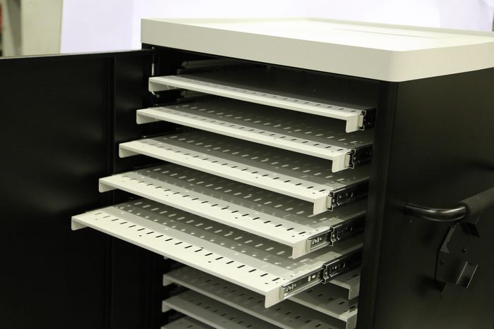 Leba NoteCart Unifit 12 is a mobile storage and charging solution for 12 laptops. - W125908968