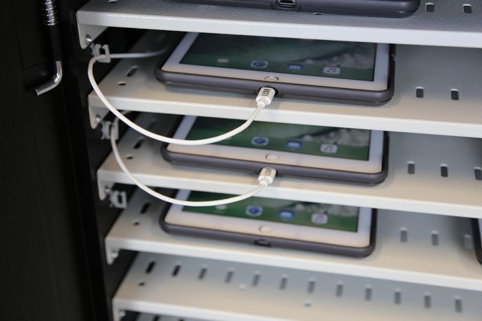 Leba NoteCart Unifit 32 tablets is a mobile storage and charging solution for 32 tablets. - W125514827