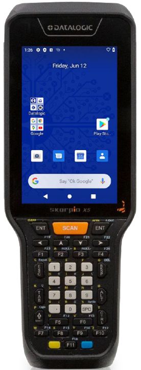 Datalogic Skorpio X5 Hand held, 802.11 a/b/g/n/ac, 4.3" display, BT V5, 3GB RAM/32GB Flash, 38-Key Functional, 1D Imager w Green Spot, Android 10 - W125920937