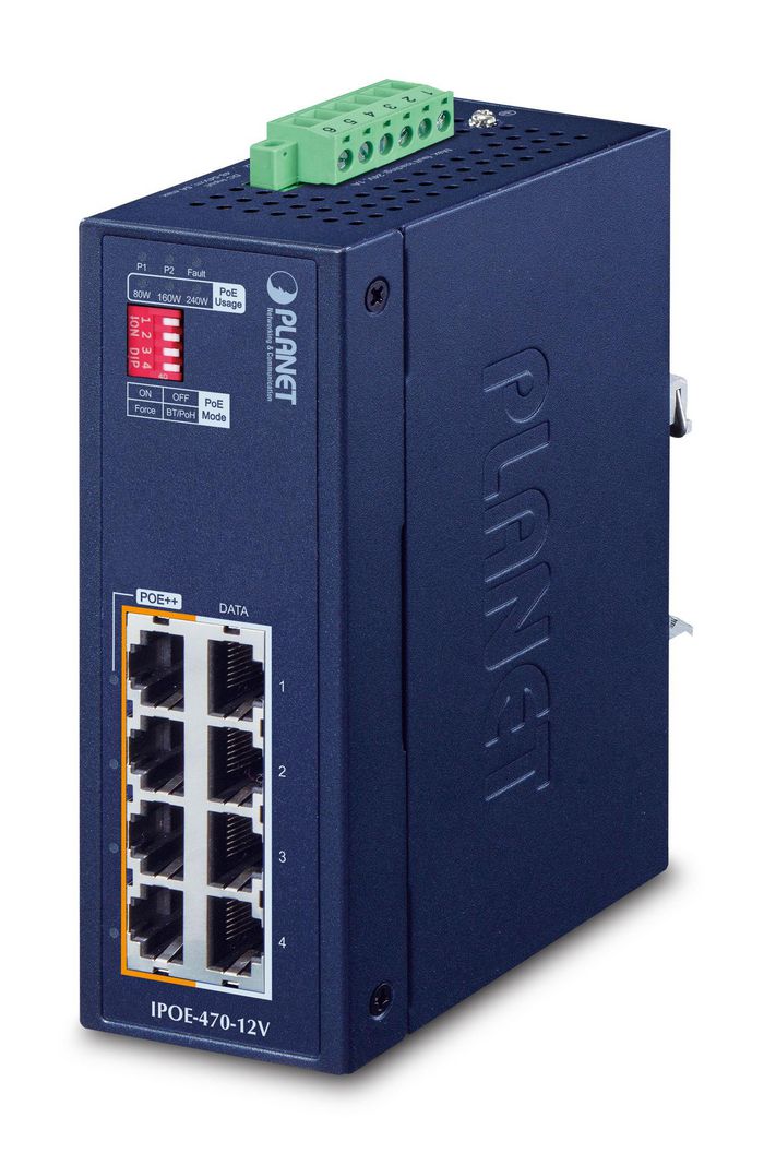 Planet Industrial 4-port Gigabit 802.3bt PoE++ Injector Hub - W125832712