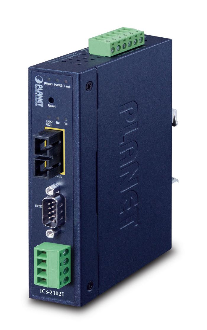 Planet Industrial 1-port RS232/422/485 Serial Device Server with 1-Port 100BASE-FX SFP - W125855888