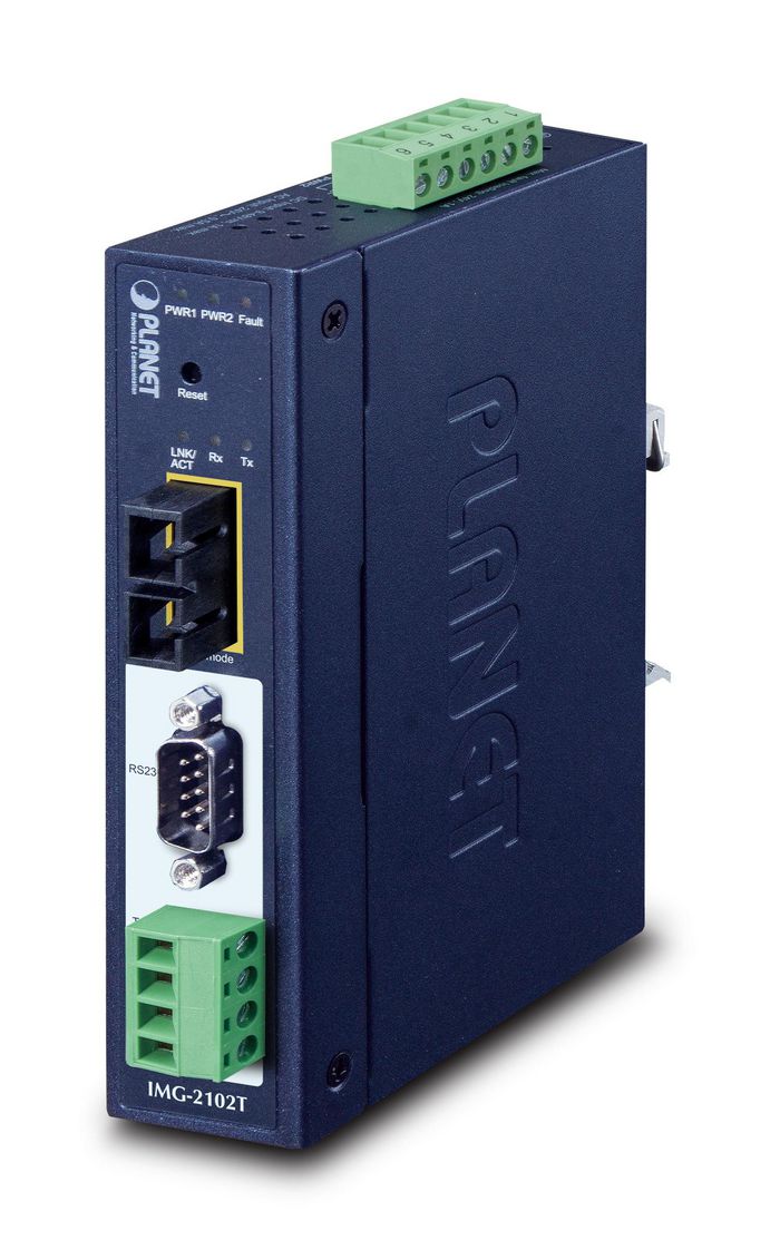 Planet Industrial 1-port RS232/422/485 Modbus Gateway with 1-Port 100BASE-FX SFP - W125855890