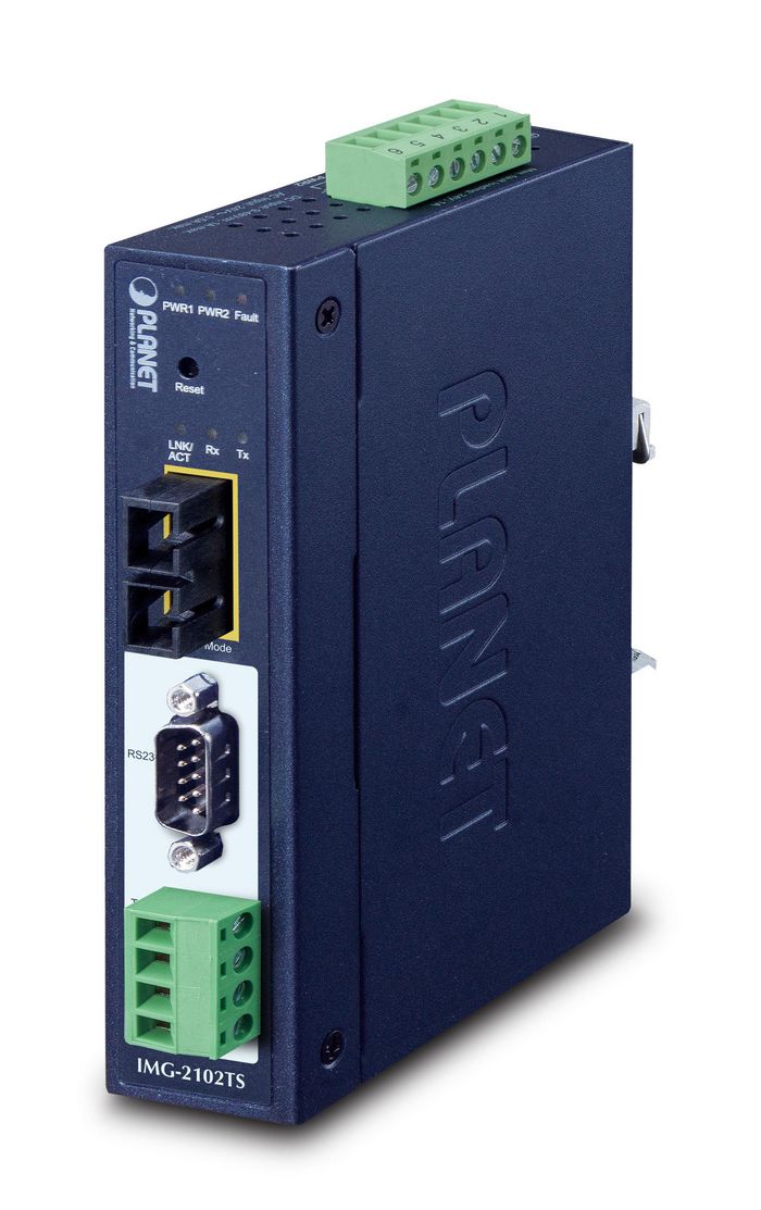 Planet Industrial 1-port RS232/422/485 Modbus Gateway with 1-Port 100BASE-FX SFP - W125855892