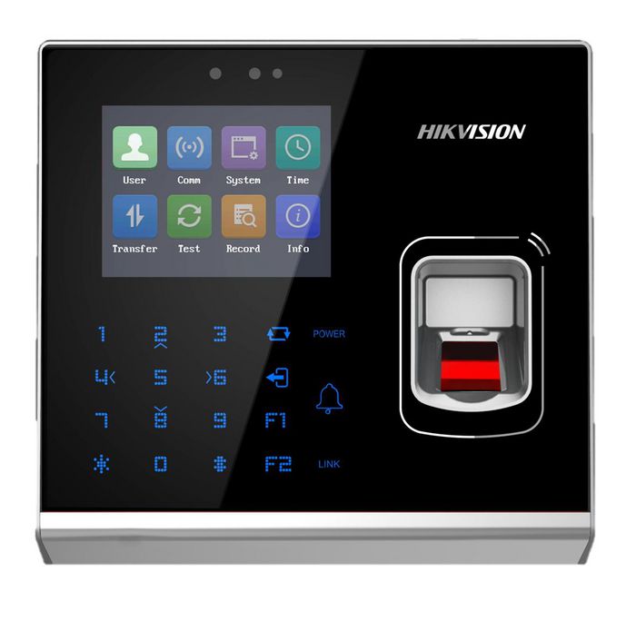 Hikvision Terminal controlo de acessos e presença com leitor de proximidade cartões Mifare e impressão digital - W125927224