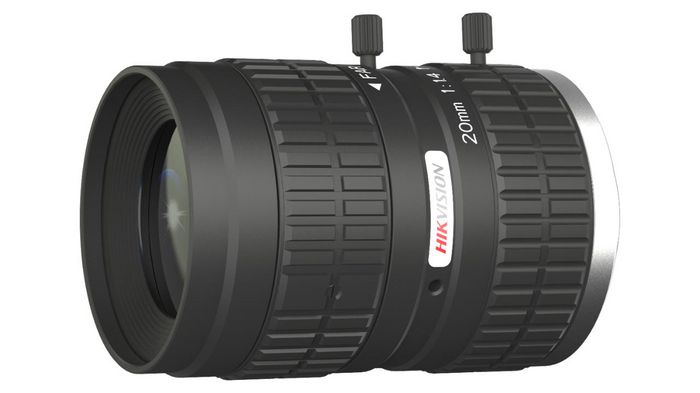 Hikvision Intellignet Traffic Camera Lens, 10 MP, C-Mount, 20 mm, F1.4-C, Flange Back Length 17.526 mm, Max. Image format Φ16.1mm（1"), Iris Manual, Focus Manual, Black - W125927274