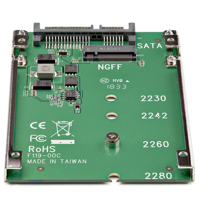 StarTech.com StarTech.com M.2 SATA SSD to 2.5in SATA Adapter - M.2 NGFF to SATA Converter - 7mm - Open-Frame Bracket - M2 Hard Drive Adapter (SAT32M225) - W124783595