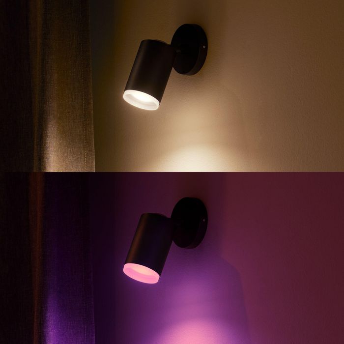 Philips by Signify Hue White and colour ambience Fugato single spotlight Includes GU10 LED bulb Bluetooth control via app Control with app or voice* Add Hue Bridge to unlock more - W124638691