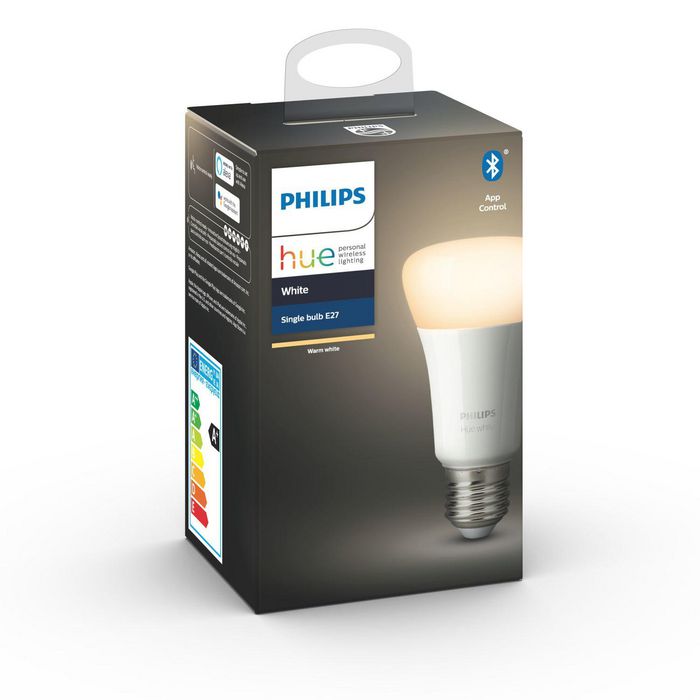 Philips by Signify Hue White 1-pack E27 Soft white light Instant control via Bluetooth Control with app or voice* Add Hue Bridge to unlock more - W124991392