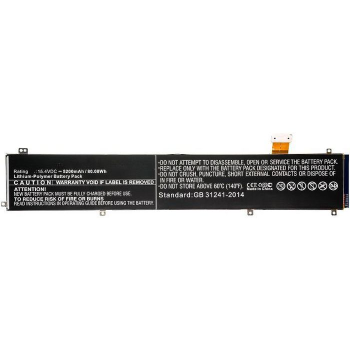 CoreParts Laptop Battery for Razer 80Wh Li-Pol 15.4V 5.2Ah, for RazerBlade 15 2018 512GB 144Hz, Blade 15 Advanced, Blade 15 RTX 2070 Max-Q, RZ09-02385W71-R3W1, RZ09-02386E91 - W125822319