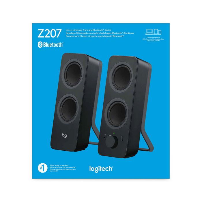 Logitech Z207 Haut-parleurs Bluetooth pour ordinateur, Noir, RMS 5 W - W124689170
