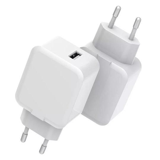 MBXUSB-AC0001, CoreParts USB Power Charger 12W 5V 2.4A Output: Single USB,  Input: 100-240V EU Plug, for all mobile phones, tablets & other devices,  Apple White Color for iPhone 6, 7, 8, X