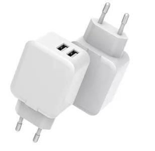 CoreParts USB Power Charger 12W 5V 2.4A, Output: 2xUSB, Input: 100-240V EU Plug EU Wall, for mobile phones, tablets & other devices, Apple White Color, Dual Port Charger - W125961772