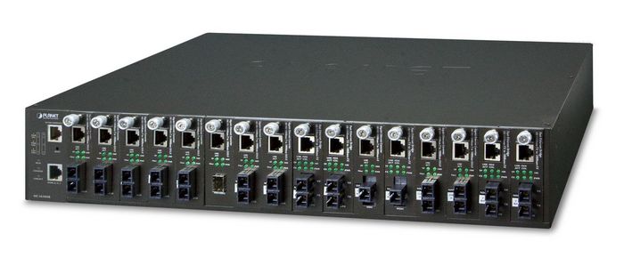 Planet 16-Slot Managed Media Converter Chassis with Redundant Power Supply System - W125262667