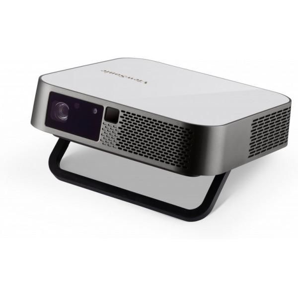 ViewSonic M2e Instant Smart 1080p Portable LED Projector with Harman Kardon Speakers. 1000 ANSI lumens LED 1080p (1920x1080) 3D Grey, White - W125922525