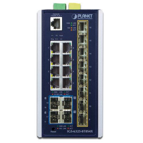 Planet Industrial L3 8-Port 10/100/1000T + 8-Port 1G/2.5G SFP + 4-Port 10G SFP+ Managed Ethernet Switch - W125510663