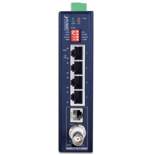 Planet Industrial 1-Port BNC/RJ11 to 4-Port Gigabit Ethernet Extender - W124889805