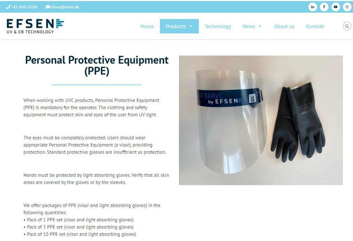 EFSEN Visor and light absorbing gloves 10-pack - W126066381