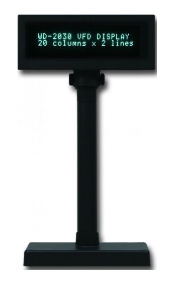 Capture 2-Line VFD Customer Display (Black) RS-232 interface. - W124778413