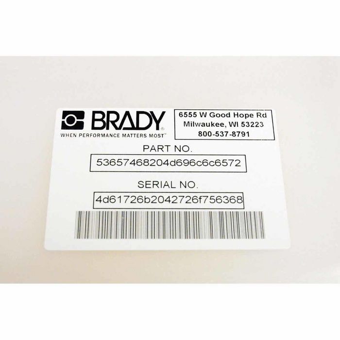 Brady Polyester, White, Gloss, 1000 Label - W126065571
