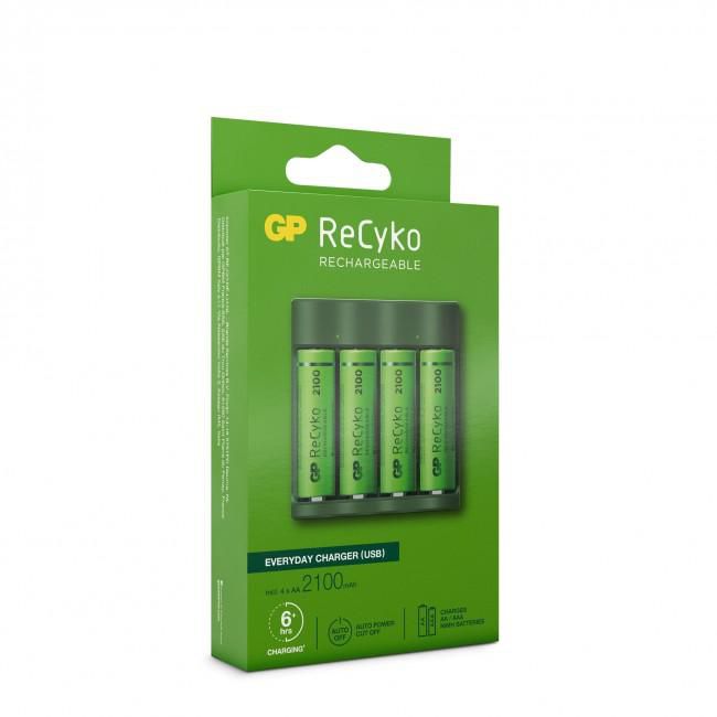 GP Batteries ReCyko Everyday Charger E421, incl. 4 x NiMH AA 2100mAh - W126075015