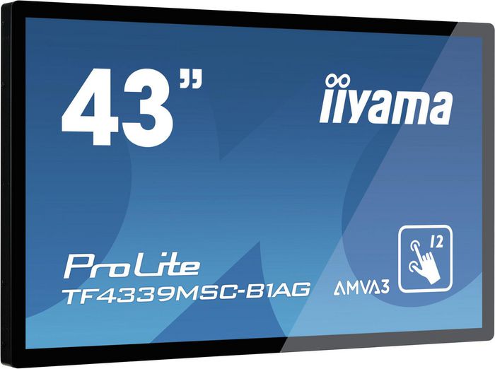 iiyama ProLite TF4339MSC-B1AG touch screen monitor 109.2 cm (43") 1920 x 1080 pixels Multi-touch Multi-user Black - W128409922