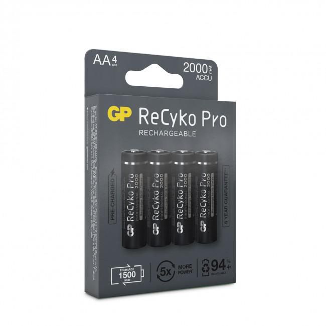GP Batteries GP ReCyko Pro NiMH battery, AA, 2000mAh, 4-pack - W126075010
