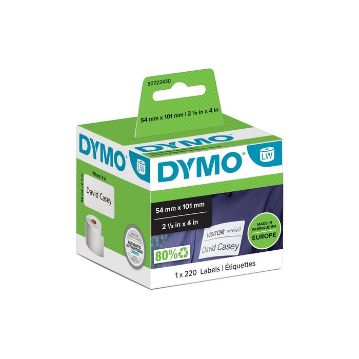 DYMO DYMO® LW - Étiquettes d'expédition/de badge nominatif - 54 x 101 mm - S0722430 - W125332021