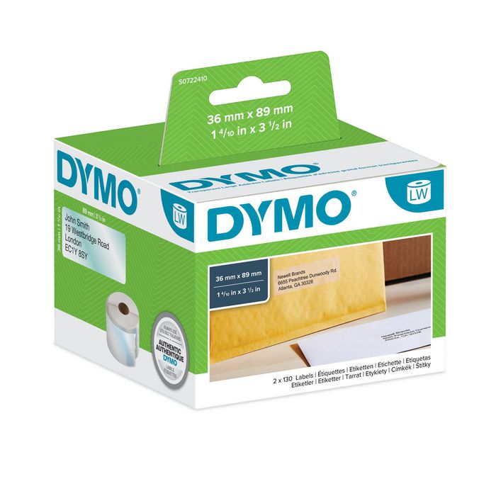 DYMO Large Address Labels, 23 x 89 mm, S0722410 - W125332020