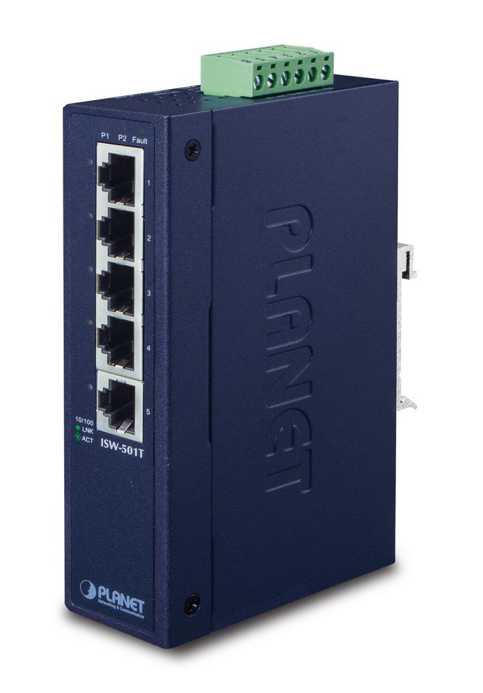 Planet 5-Port 10/100TX Industrial Fast Ethernet Switch - W124486113