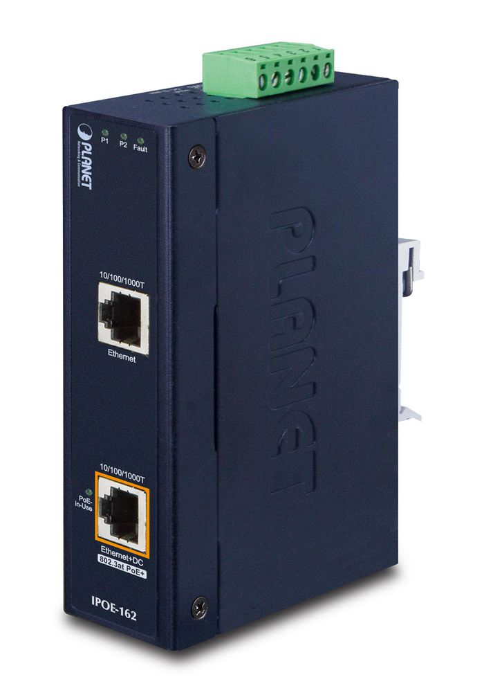 Planet Industrial IEEE 802.3at Gigabit Power over Ethernet Plus Injector (Mid-span) - W125156232