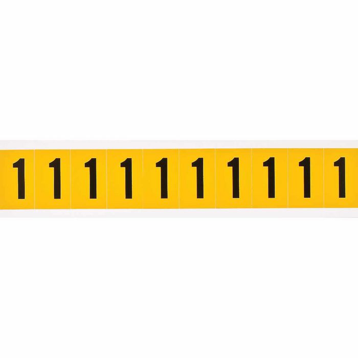Brady 1" Character Height Black on Yellow Outdoor Numbers and Letters - W126058916